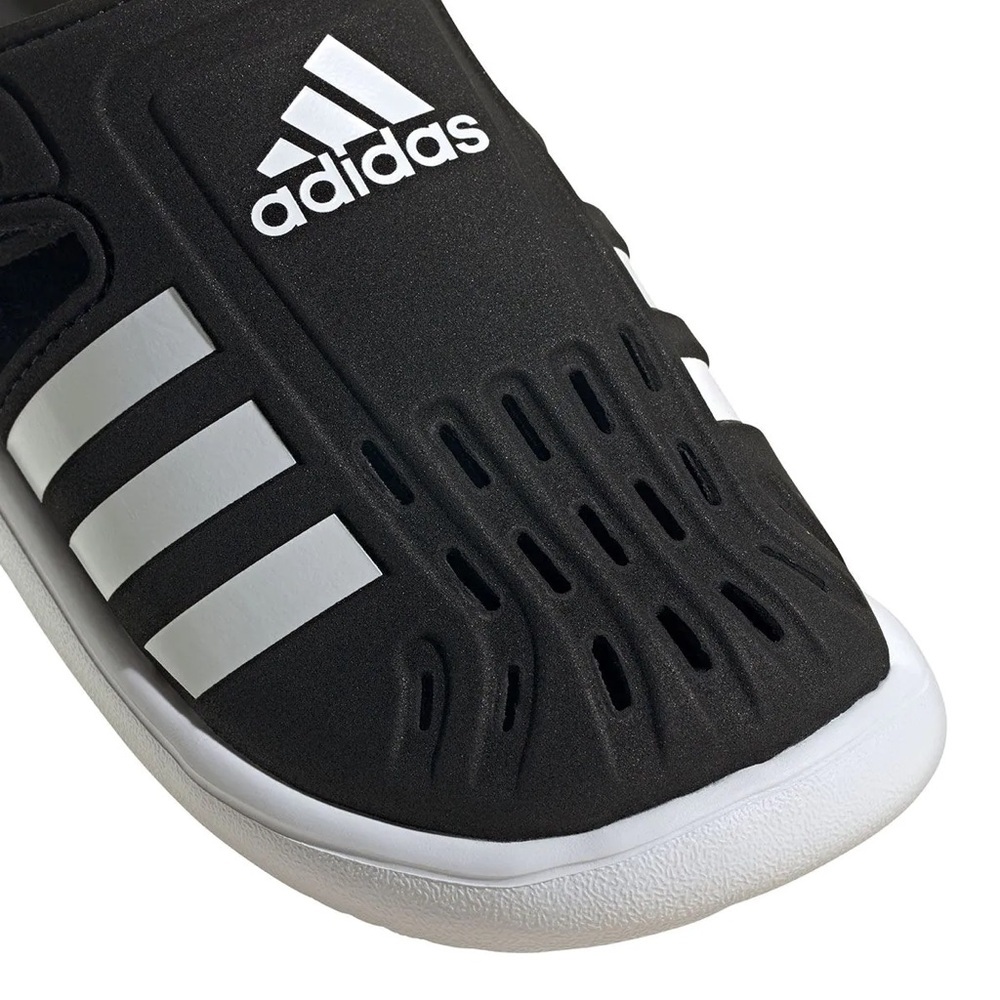 ADIDAS Closed Toe Water Sandals Velcro Black & White Kid’s Size 2 NEW UNISEX - Picture 16 of 16
